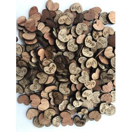 NIGHT-GRING 200pcs Rustic Wooden Love Heart Wedding Table Scatter Decoration Crafts Children's DIY Manual Patch