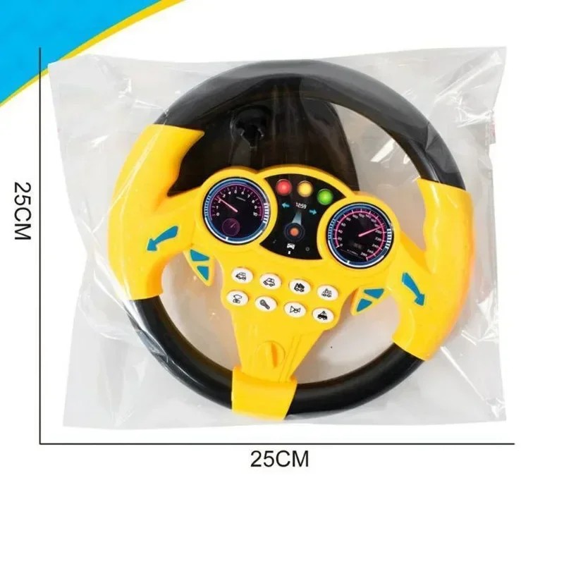 Kids Simulation Steering Wheel Toy for Pretend Play – Light