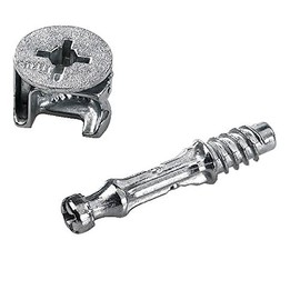 Merriway BH06021 Flat Pack Furniture Cabinet Fixing Screw Locking Cam Bolt Nut (15mm x 11.7mm) And Dowel (M6 x 35mm), Set of 10 Piece