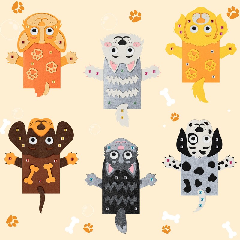 Set da 6 pezzi per creare pupazzi da mano calzino