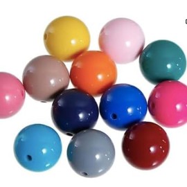 Pack of 100 Colourful Acrylic Beads, Plastic Beads, Shiny 10 mm, Hole 1.5 mm, for Crafts, Beads, Jewellery Making, DIY Work, Jewellery Beads for Threading