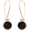 Gold and Black Earrings for Women Dangle - Black and