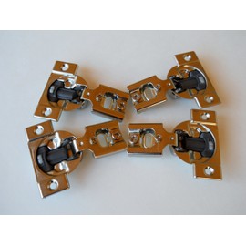 Combo: 4 pcs (2 pairs) Soft Close Blum Blumotion Screw On : Hydraulic Compact Hinge Blumotion 105deg 1/2" Overlay with Screws