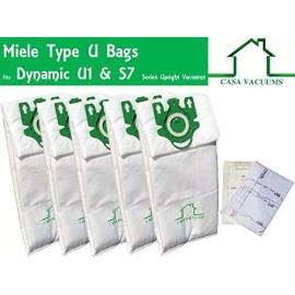 Casa Vacuums 5 Pk Bags + 2 Filters For Miele Type U DU1 S7 Upright 3D Allergen