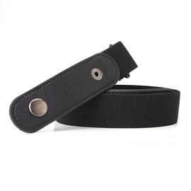 LEEXTON Men's/Women's Belt Buckle Free Elastic Belt Invisible No Buckle Stretch Waist Belt Comfortable and Easy to Use, black