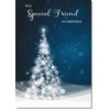 doodlecards Special Friend Christmas Card Blue Contemporary Christmas Tree Medium