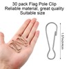 Hotop 30 Pcs Flag Pole Clip Snap Hooks Stainless Steel