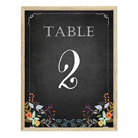 Darling souvenir, pizarrón estilo 1-12 tarjetas números gis Junta Recepción de boda decoración mesa (12,7 x 17,8 cm), Negro