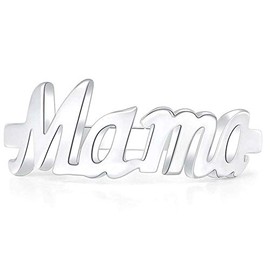 Jude Jewelers Stainless Steel Mother's Day Birthday Mama Christmas Statement Ring (Silver, 8)