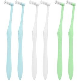 Fremouth End Tuft Toothbrush with Covers, Small Head for Hard-to-Reach Areas, Orthodontic Toothbrush for Braces, Soft Bristles for Adults, Individually Wrapped, 6-Pack
