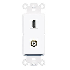 RiteAV - HDMI RCA (White) Port Wall Plate Decorative (Rocker) White