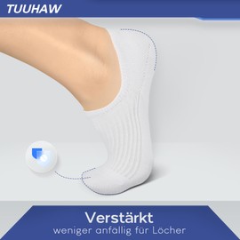 TUUHAW 10 Pairs of Unisex Trainer Socks for Men and Women, No Show Invisible Socks, B-white, 43 - 46