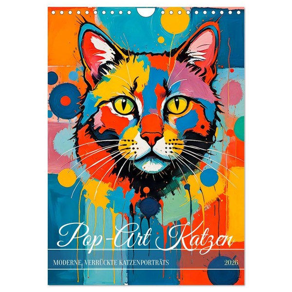 Pop Art Cats - Modern, crazy cat portraits, US-Version (Wall