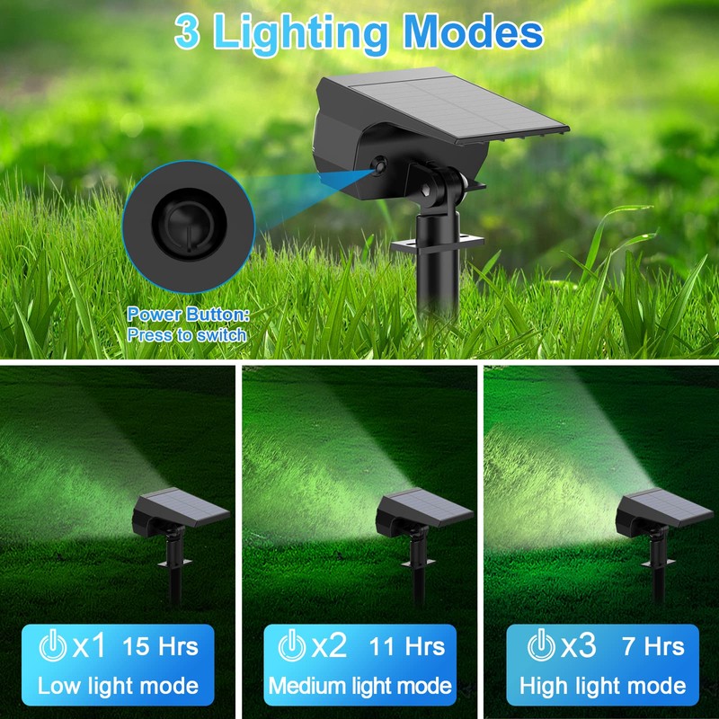 Solar Spot Lights Outdoor, [57 LED/6 Pack] Solar Lights Outdoor