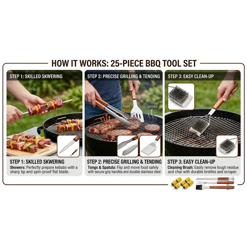 BBQ Tool Set for Outdoor Grilling – Stainless Steel Barbecue