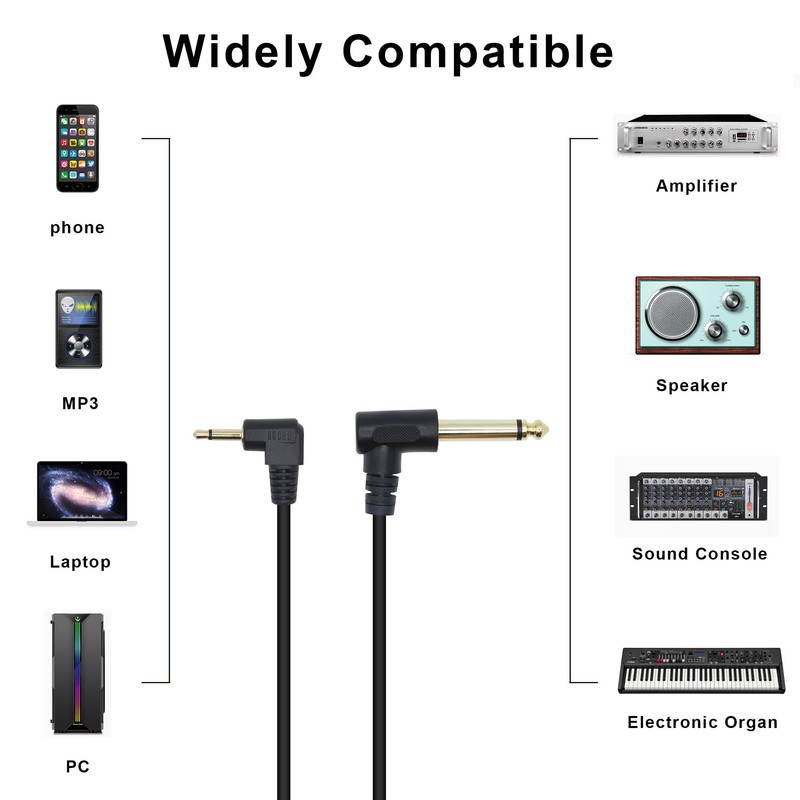 Xilaghy 90 Degree 1/8 TS to 1/4 TS Cable, Right