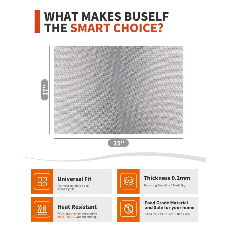 3 Pack Oven Liners for Bottom of Oven, 17x25" Large