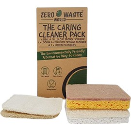 ZERO WASTE WORLD Eco Sponge-eco Friendly Washing up sponges, Natural Cleaning Products for Home ,Non Scratch