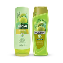 Vatika Naturals Olive Shampoo & Conditioner | Virgin Olive Oil & Henna for Deep Nourishment | Hydrating Haircare for Smooth, Shiny & Frizz-Free Hair | Suitable for All Hair Types