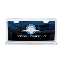 United Pacific Chrome License Frame with 24 LED 12-in GLO Light Bar - Red LED/Clear Lens