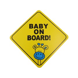 CENPEK 3 Pieces Car Baby Warning Stickers, Baby in Car, Warning Sign with Suction Cup, Car Window Stickers, Reusable Car Baby Stickers (Giraffe + Lion + Baby)