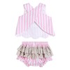 Lil cactus Pink Stripe Cupcake Applique Top and Bloomer Set,