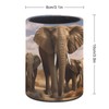 JTKSDBV Round Pen Holder Leather Desktop Container Pen Cup Elephant