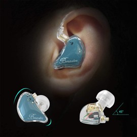 BASN Bmaster 2-Pin Triple Drivers in Ear Monitor Headphone with Two Detachable Cables Fit in Ear Suitable for Audio Engineer, Musician (Blue)