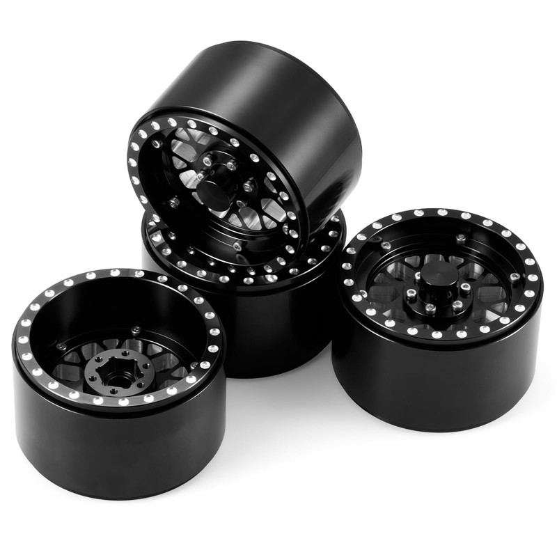 4PCS Aluminium 2.2" Beadlock Wheel Rim Offset -15mm/0.5mm Deep Dish