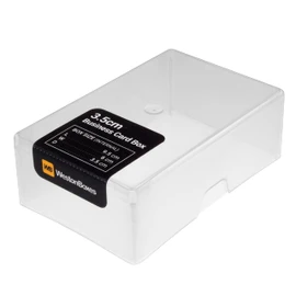 WestonBoxes Plastic Business Card Boxes - Holds 125 Business Cards - 35mm Deep (Clear, Pack of 50)