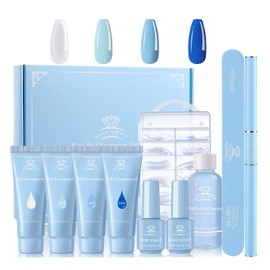 Makartt Poly Nail Gel Set, 4 Colours, Nail Extension Gel Builder,Gel with Base, Top Gel, Slip Solution, Nail Design, Salon Nail Technician Starter