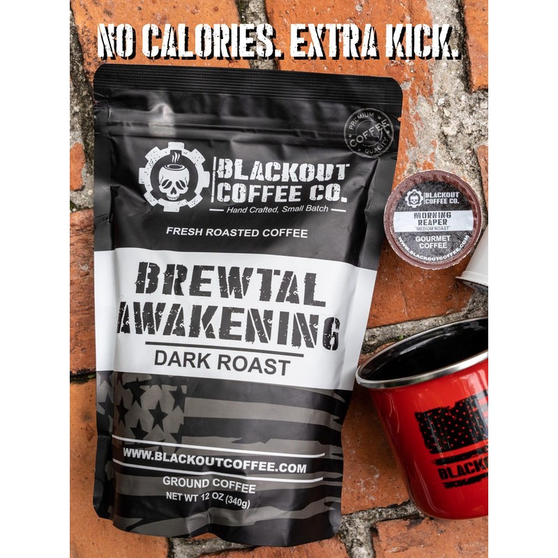 Blackout Coffee Co. Blackout Coffee, Brewtal Awakening Dark Roast Coffee,