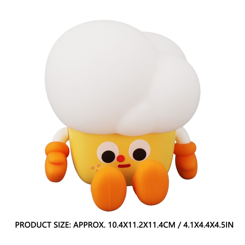 Cute Popcorn Night Light Silicone Nursery Night Light 3 Levels