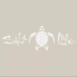 Salt Life Decal - 12" Medium Surface Mount Sticker - Turtle - White SA847