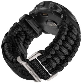 Bandletic 26mm Strap Compatible with Garmin Fenix 6X Pro Strap/Fenix 6X/7X/7X Pro/Fenix 8 51mm, Nylon Paracord Quickfit Sport Strap for Fenix 5X/Plus/Fenix 3/HR/Epix Pro Gen 2 51mm/Instinct 2X solar