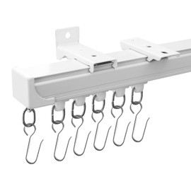 MaKefeile Curtain Tracks Ceiling Wall Mounted Heavy-Duty Curtains Rails Room Divider Curtain Track for Living Room Bedroom Room Shower Divider White 3 ft To 18 ft