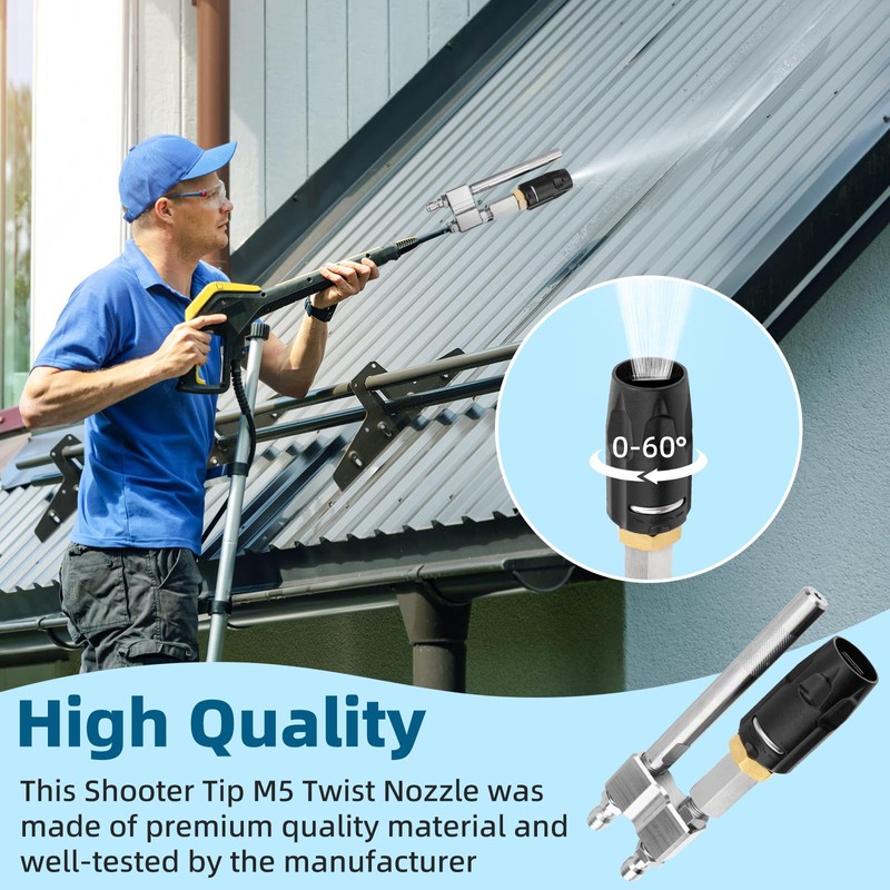M5 Twist Nozzle for Pressure Washer Shooter Tip, Long Range