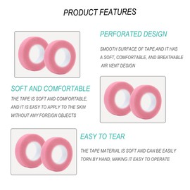 Eyelash Tape, 2 Rolls Eyelash Extension Tape, Eyelash Tape Tape, Eyelash Insulation Tape, Eyelash Tape Eyelash Extension Tools (Pink)