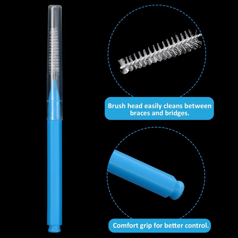 Patelai 100 Pieces Braces Brush for Cleaner Interdental Brush Toothpick