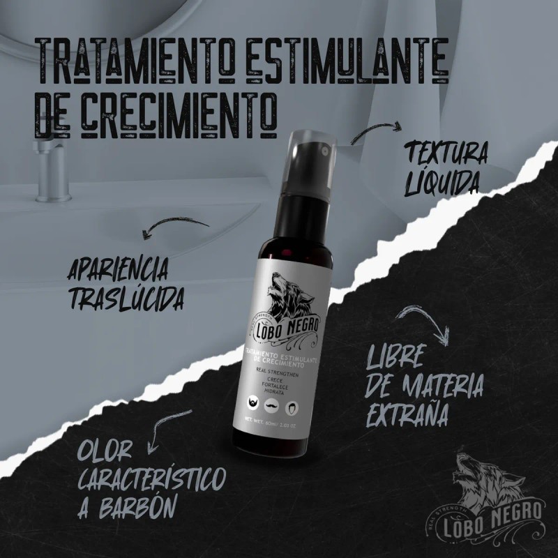 Tratamiento Crecimiento Cabello Y Barba 60 Ml Lobo Negro