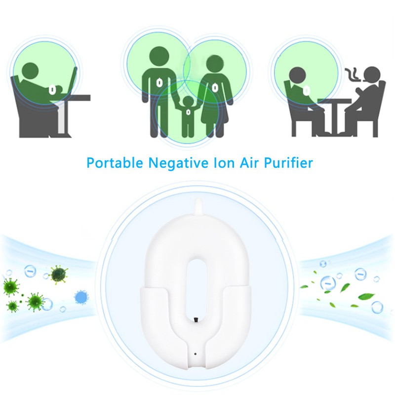 Neck Hanging Necklace Type Mini Portable Negative Ion Air Purifier