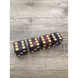 Unbranded 4X Burgundy Blue with Gold Dots Dice Valve Stem Cap Car Truck Bike SUV Bicycle