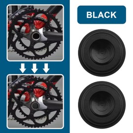 eMagTech 2Pcs Crankset Dust Cover with Rubber Ring Mountain Bike Crankshaft Dust Cover Aluminum Alloy Center Shaft Cap Bike Accessories Black