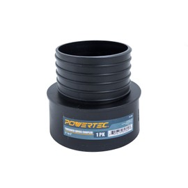POWERTEC 70186 Threaded Dust Collection Quick Coupler Adapter, 5 x 4", Black