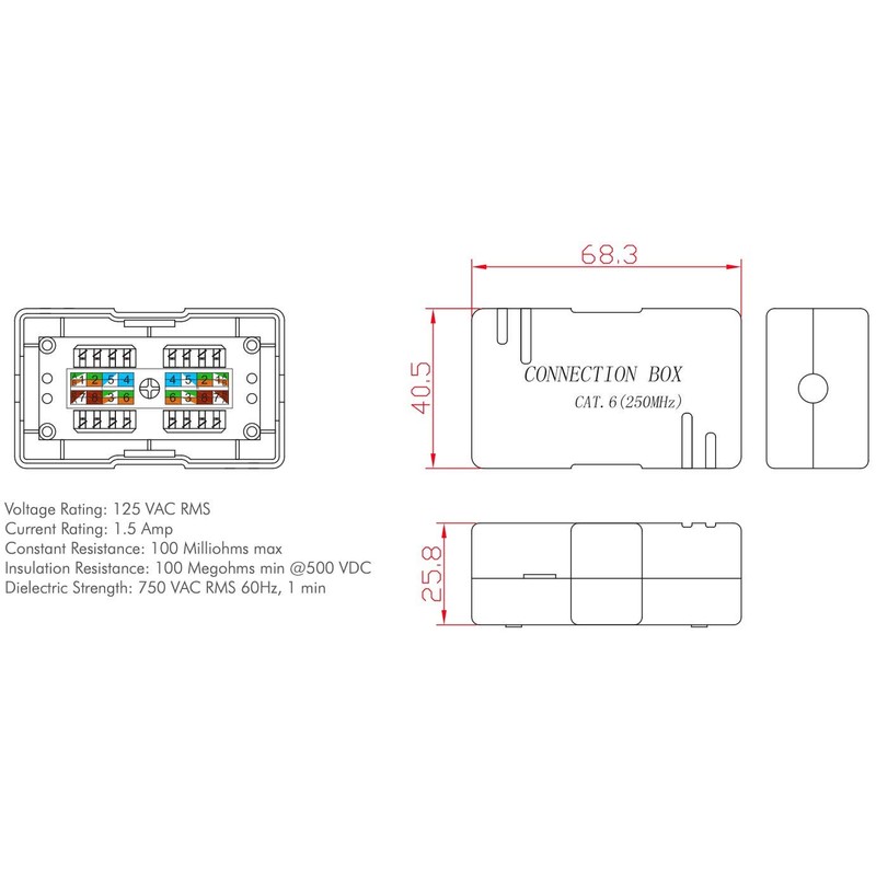 odedo 4 x LSA Connection Module Cat 6 Connector for