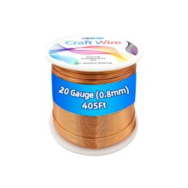 YEZHET Craft Wire (20Gauge (0.8MM), Copper Tone), Colored and Soft Aluminum Wire 405Ft for Metal Wrap, Jewelry Making, Crafts, Home Decor, DIY Art
