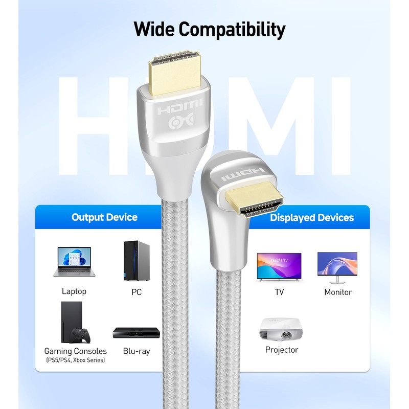 Cable Matters 48Gbps Ultra HD 8K Right Angle HDMI Cable