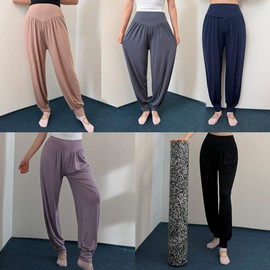 Flow-Fit Yoga Pants Jogger Harem Wide Pants Cooling Loose Fit Flow-Fit Yoga Pants (Blue Gray)/XL