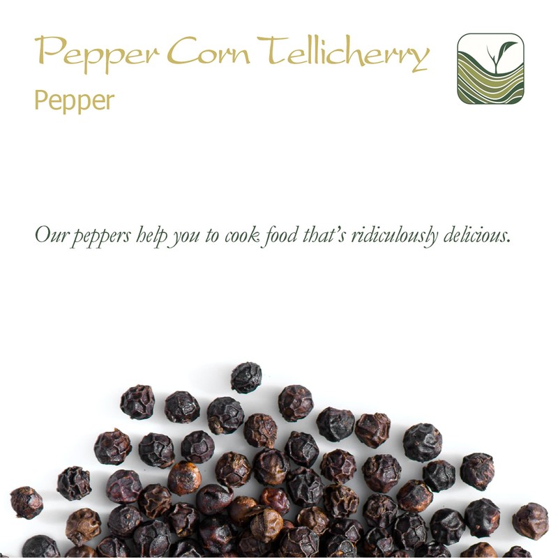 Tellicherry Black Peppercorns for Grinder - Organic Black Pepper -