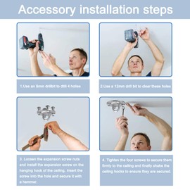 GOUBIANCEN Elderly Trapeze for Elderly,Stand Ladder Bed Helper for Disabled, Elderly, Ceiling Mounted Trapeze for Bed Mobility Transfer，Suitable for Hospital, Bedroom Bed Mobile Pull Up Aid